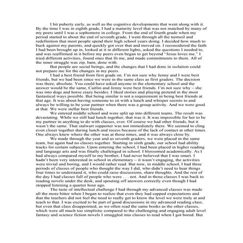 Autobiography of adolescence