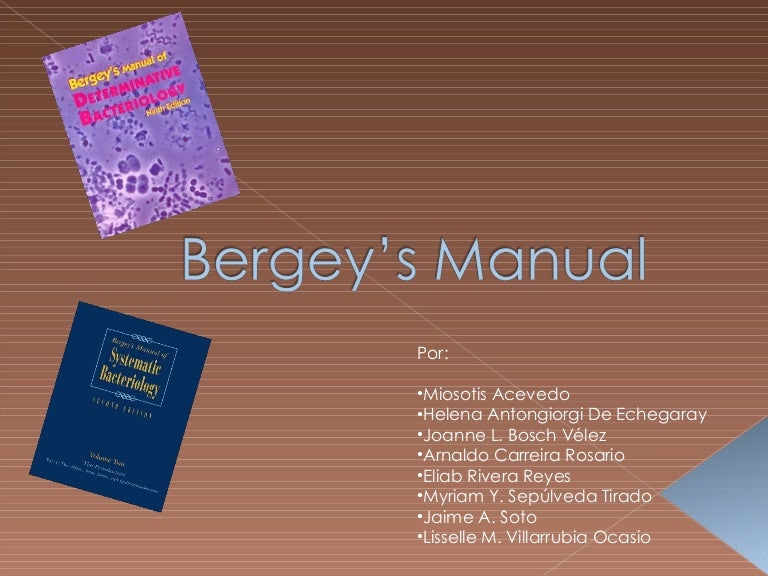 Bergey's manual of determinative bacteriology - Biodiversity Heritage Library bergeys manual pdf download