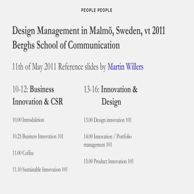 Berghs Design Management: Sustainable Innovation