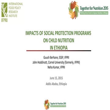 The impact of social protection programs in Ethiopia on children’s nutritiona...