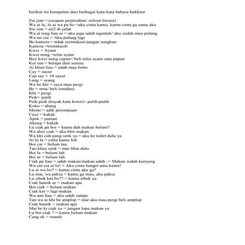 Berikut ini kumpulan dari berbagai kata