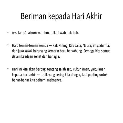 LKPD AKIDAH AKHLAK IMAN KEPADA HARI AKHIR | PPTX