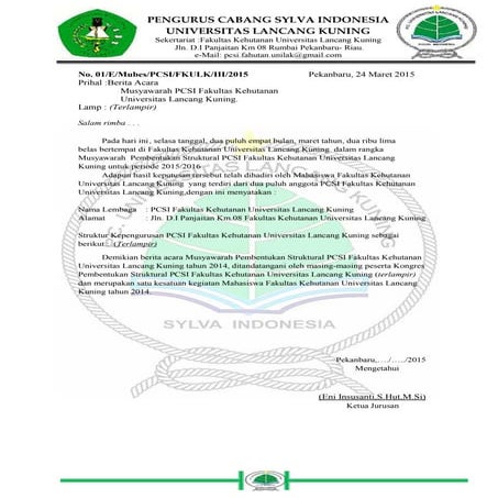 Berita acara mubes pcsi unilak pku