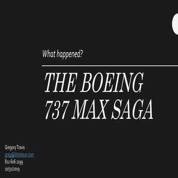 The Boeing 737 MAX Saga