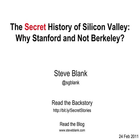 Secret History: Why Stanford and Not Berkeley?