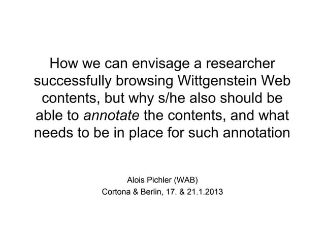 The Wittgenstein Incubator and Swic...