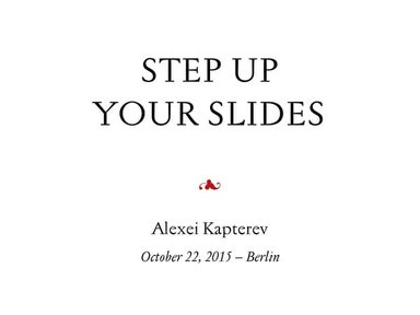 Step up your slides in Berlin