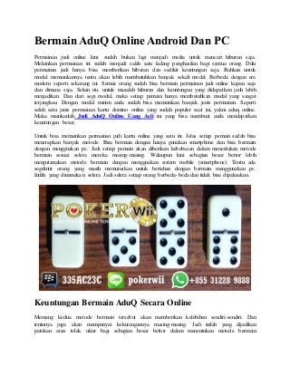 Bermain adu q online android dan pc