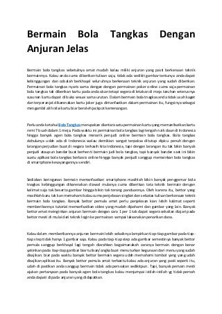 Bermain bola tangkas dengan anjuran jelas