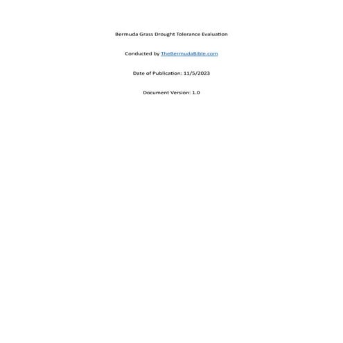 Bermuda Grass Drought Tolerance Evaluation
