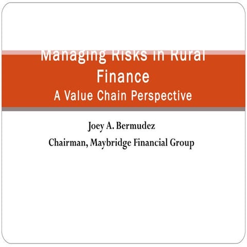 Bermudez managing risks in rural finance