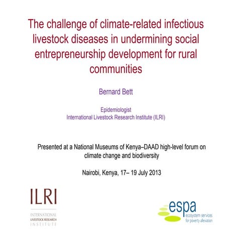 The challenge of climate-related infectious livestock diseases in undermining...