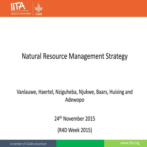 Natural Resource Management Strategy | PDF