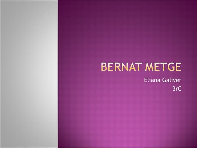 Bernat metge. Lo Somni