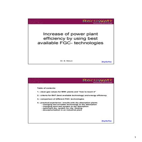 RECUWATT Conference - Bernd Morun lecture
