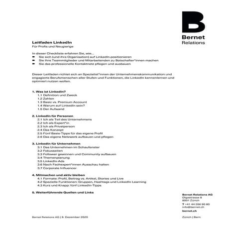 Bernet Leitfaden LinkedIn