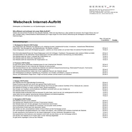 Bernet_PR Webcheck Internet-Auftritt