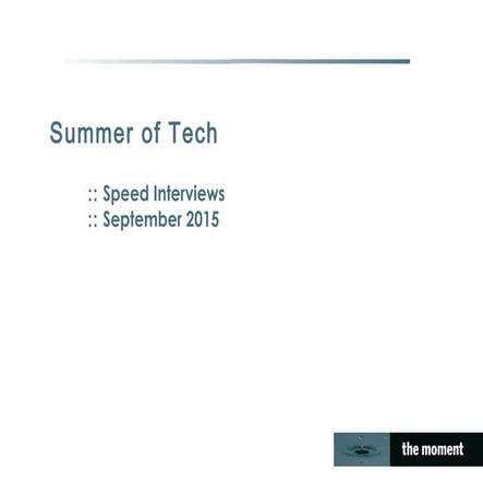 Interview Skills Bootcamp - Bernie White, SoT2015