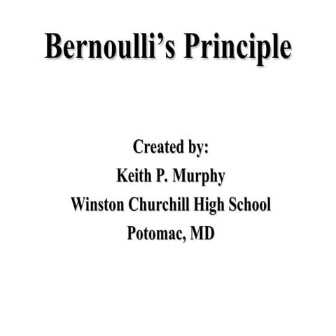 Bernoulli Principal for school kids basics