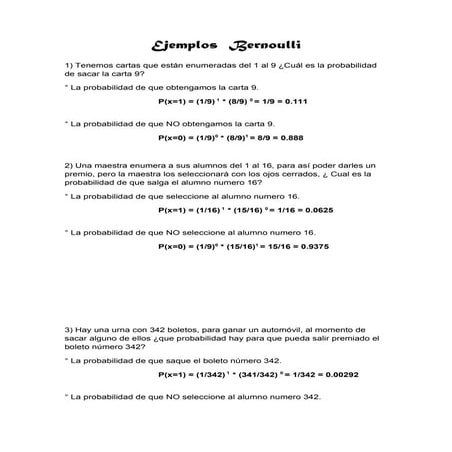 Bernoulli  ejemplos
