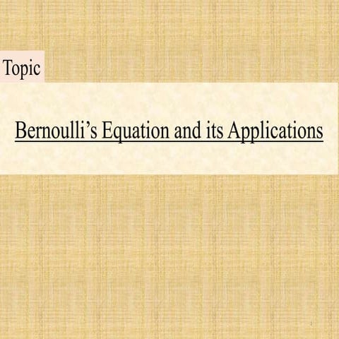 Bernoullis equation