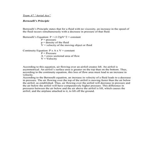 Bernoulli's principle