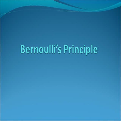 Bernoulli’s principle