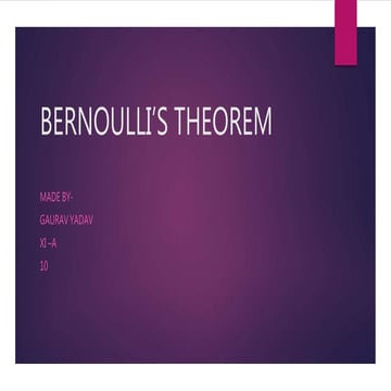 Bernoullis theorem