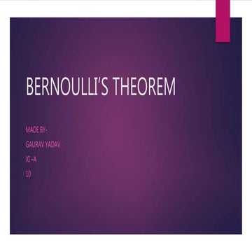 Bernoulli’s theorem 2
