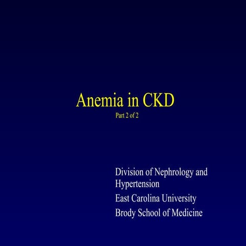 Anemia in CKD Treatment Guidelines kdigo | PPTX