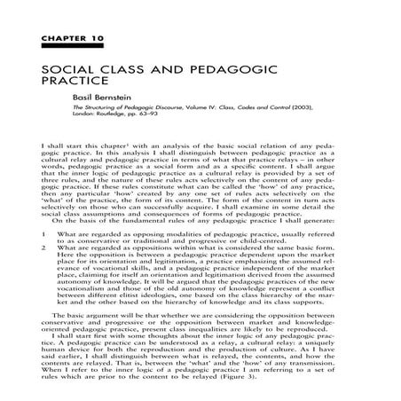 Bernstein social class_and_pedagogic_practice | PDF