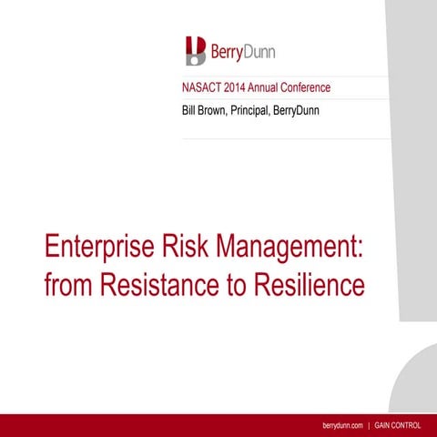 Enterprise Risk Management:from Resistance to Resilience