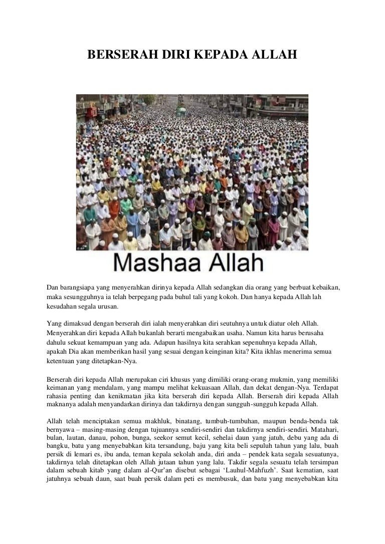 Berserah Diri Kepada Allah