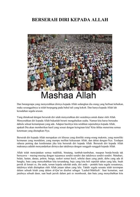 Berserah Diri Kepada Allah