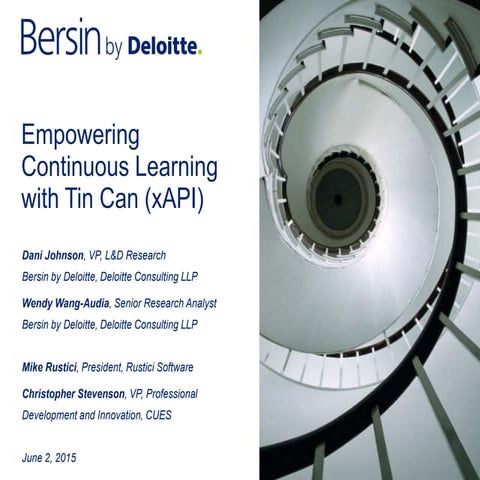 Webinar: Empowering Continuous Learning with the Tin Can API (xAPI) 