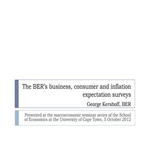 The BER's business tendency surveys in South Africa: method and results