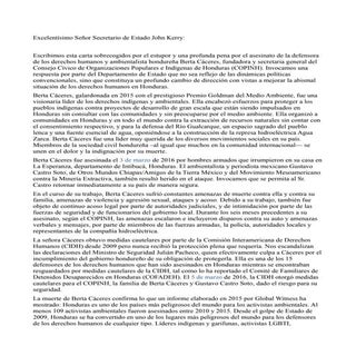 Carta Abierta al Secretario Kerry s...