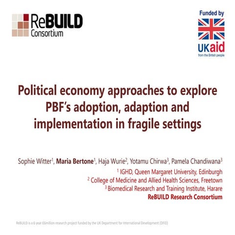political economy approaches to explore performance based-financing’s adoptio...