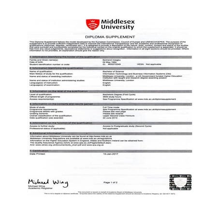 Bertrand iroegbu certificates