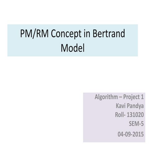 Delegation Game in Bertrand Competition | PPTX