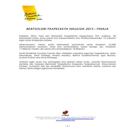 Bertsolari txapelketa