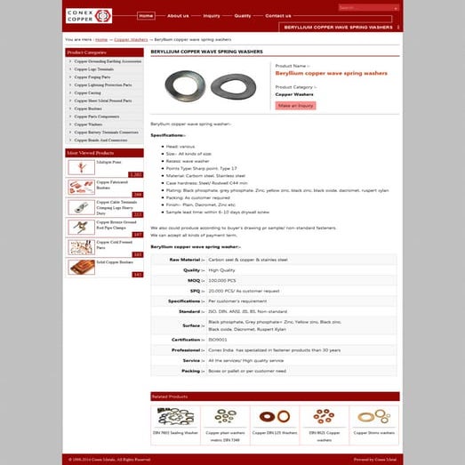 Beryllium copper wave spring washers