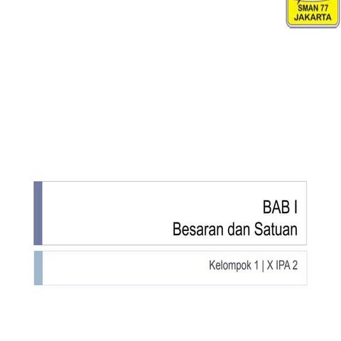 Besaran dan Satuan - Fisika