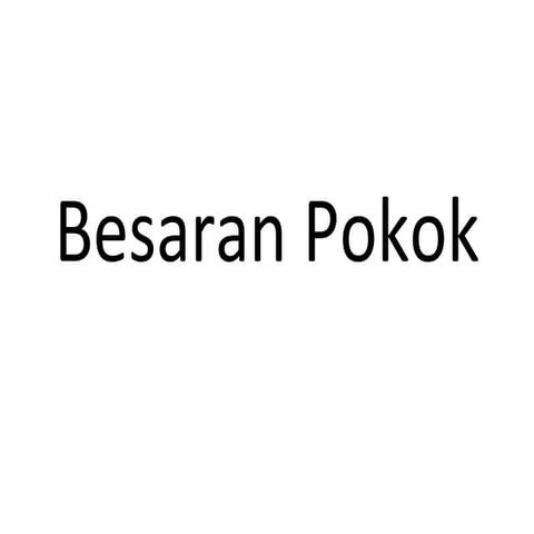 Besaran pokok