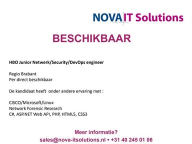 Beschikbaar jr. HBO Netwerk/Security/DevOps Engineer