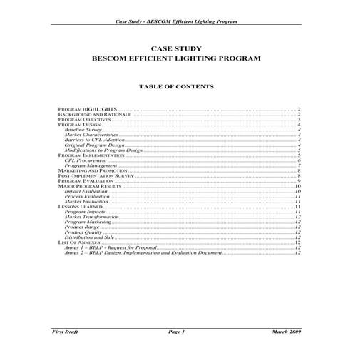 Bescom market strategy