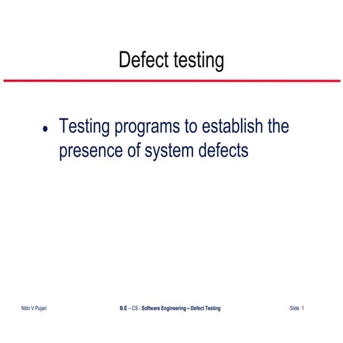 Defect Testing | PDF | Computer Software and Applications | Computing