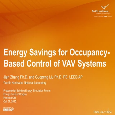 Energy Savings for Occupancy-Based Control of Variable-Air-Volume Systems