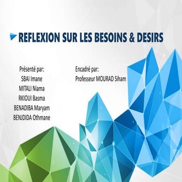 Reflexion sur Besoin et Désir