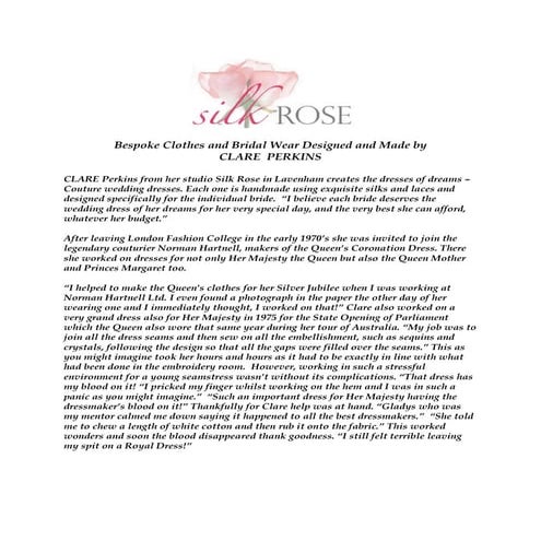 Bespoke Clothes And Bridal Wear Designed And Made By